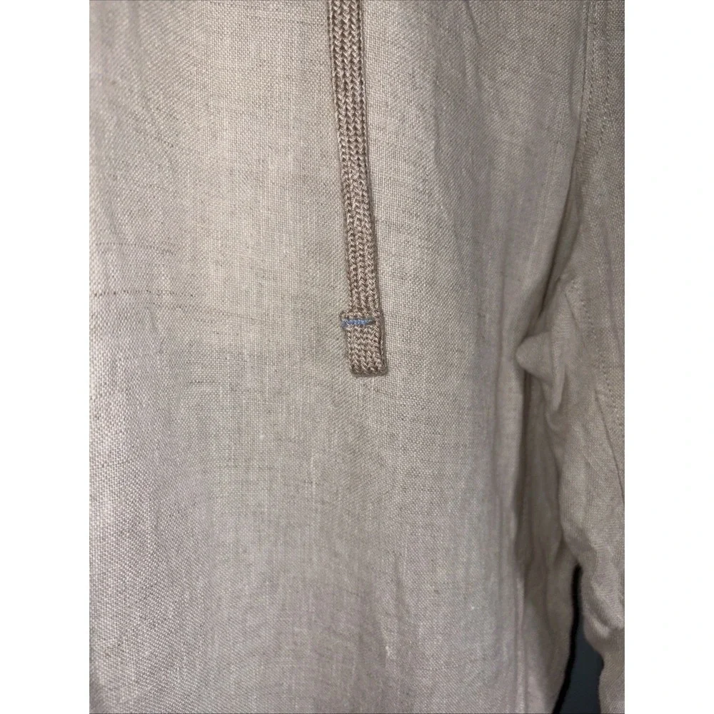 Caribbean 100% Linen Pants Men's Size 36x30 Tan Drawstring Resort Summer